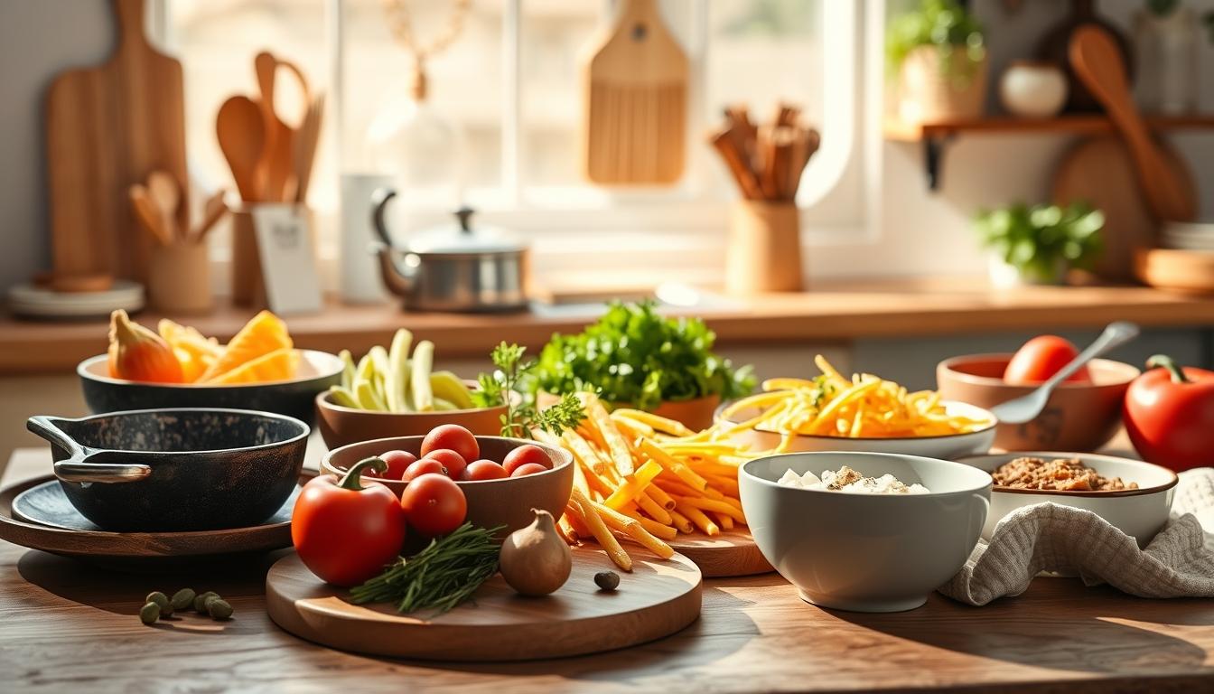 Ingredients prepared for a fast weeknight meal